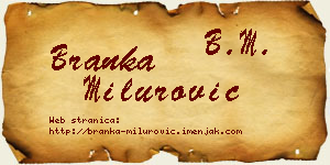 Branka Milurović vizit kartica